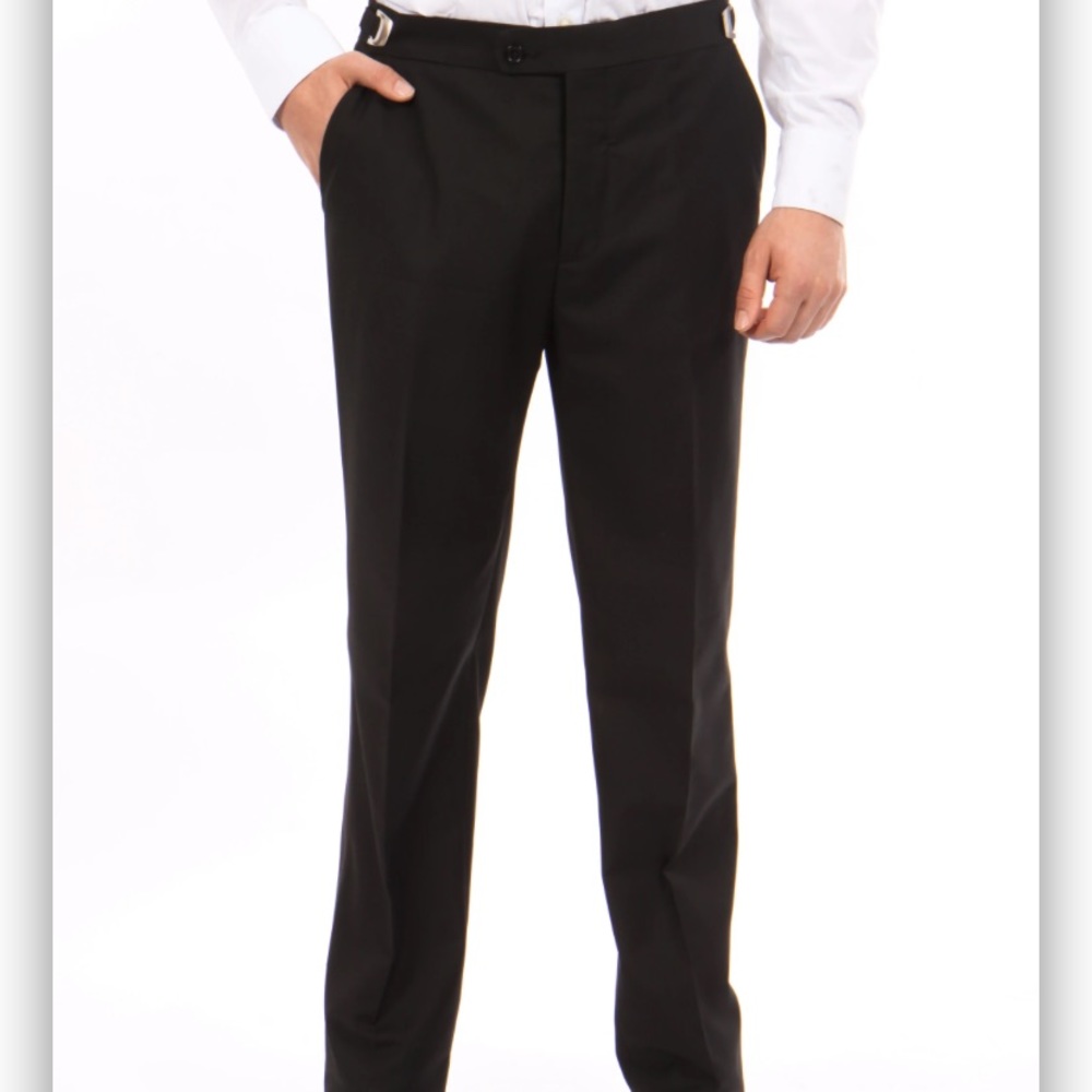 Men’s Bryan Michaels Black Tuxedo Trousers Wool Touch Dress Pants 50 Waist